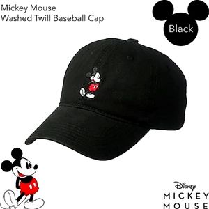NWT Black & Red Embroidered Mickey Mouse Baseball Cap